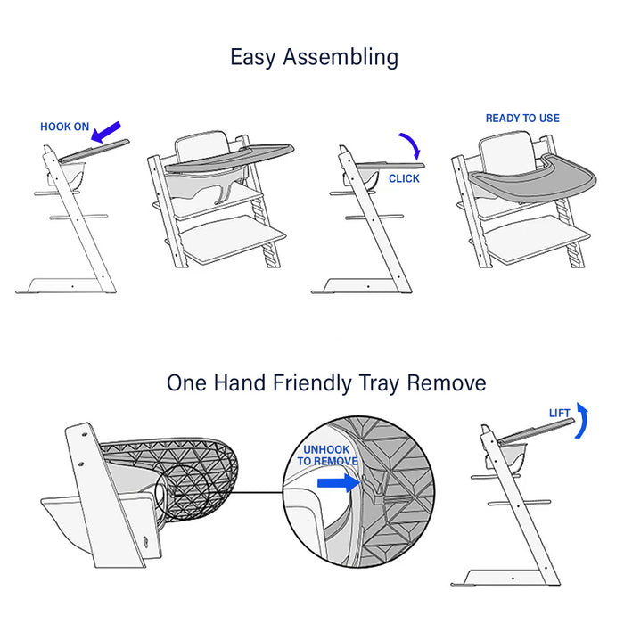 Scandi Wooden Children High Chair Accessories - Feeding TABLE, FOOD TRAY