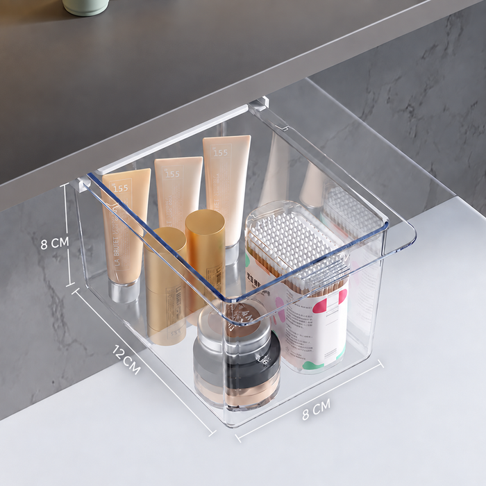 Under Desk Hidden Drawer Organizer Self-Adhesive Stationery Storage | Invisible Space-Saver