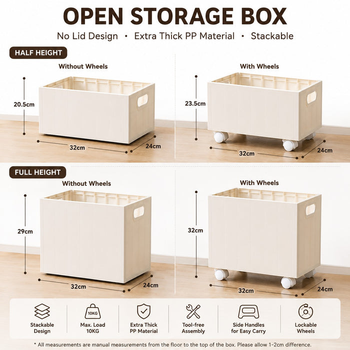 Stackable Storage Organizer Box With Optional Wheels