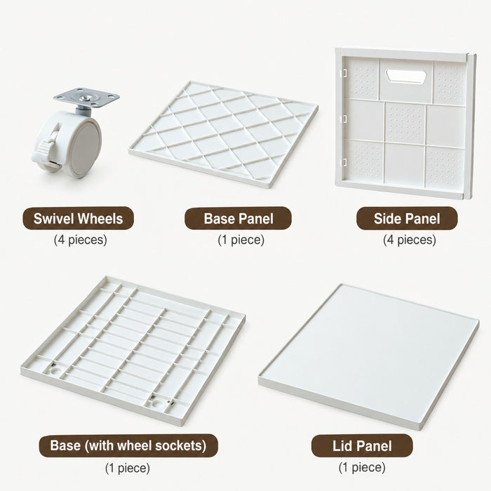 Stackable Storage Organizer Box With Lid & Optional Wheels