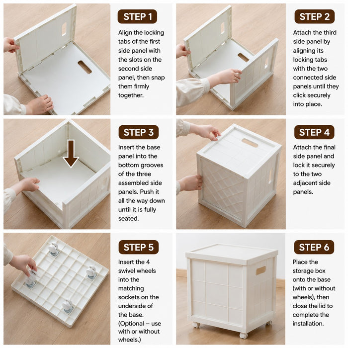 Stackable Storage Organizer Box With Lid & Optional Wheels