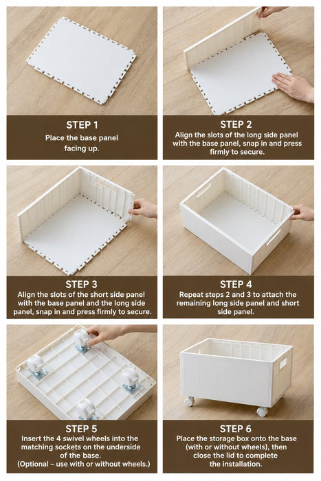 Stackable Storage Organizer Box With Optional Wheels
