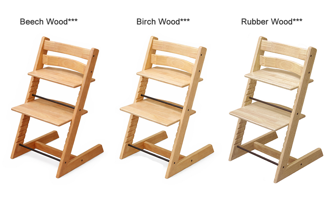 Scandi Wooden Children High Chair Interchangeable Grow with Kids Highchair Beech/Birch Wood