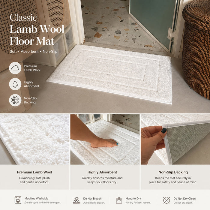Classic Lamb Wool Floor Mat Soft Absorbent Non-Slip Bathroom Rug – FUNKY.sg