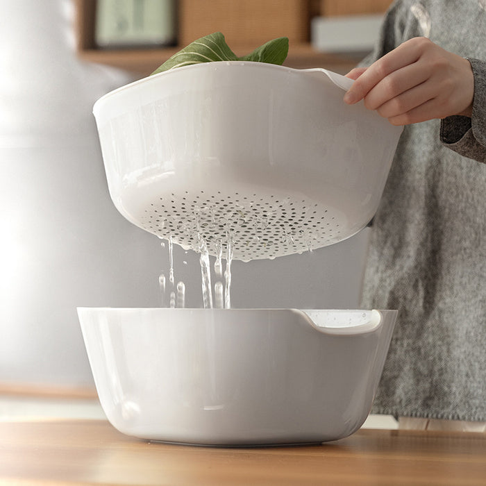 2 Layer Premium Washing Basket Drainage Holes Tub Strainer available in 2 sizes for both fruits and vegetables