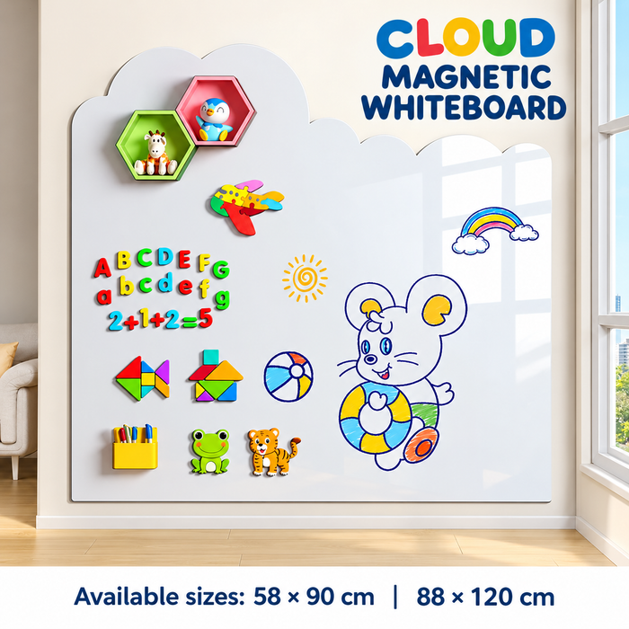 Removable Magnetic Wall Whiteboard Sticker Cloud Or Rectangle Designs