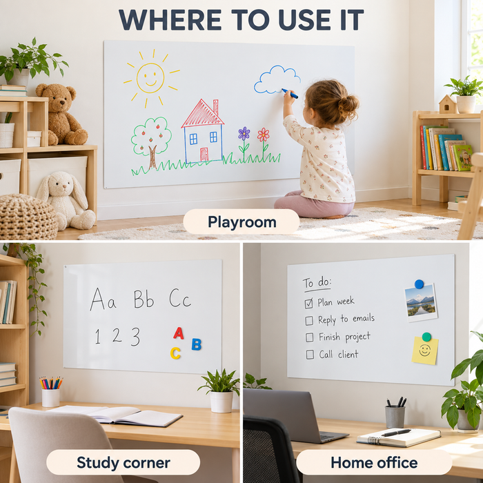 Removable Magnetic Wall Whiteboard Sticker Cloud Or Rectangle Designs
