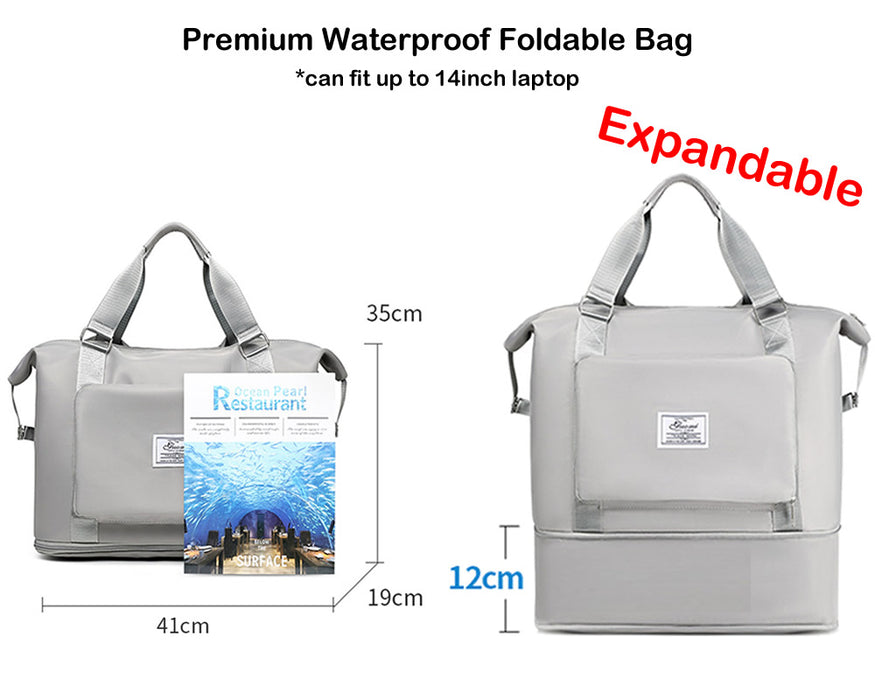 Foldable Travel Backpack Expandable Large Capacity Hand Carry Luggage Bag