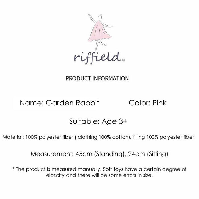 Riffield Green Garden Dress Rabbit Stuffed Toy- 45cm