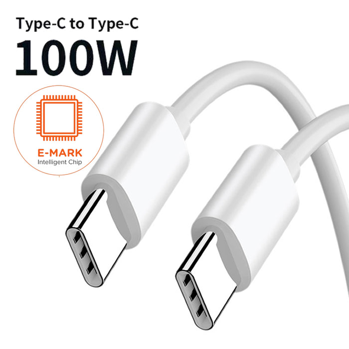 E-mark Type C to Type C 100W charging and data cable for Laptop Tablets and Mobile Phones