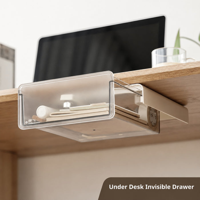 Under Desk Hidden Drawer Organizer Self-Adhesive Stationery Storage | Invisible Space-Saver
