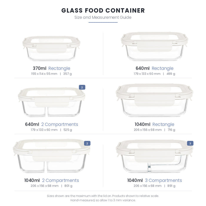 [Buy 4 Get 10% Off] Tempered Glass Lid Borosilicate Glass Food Container | Airtight Lunch Box | Microwave & Oven Safe