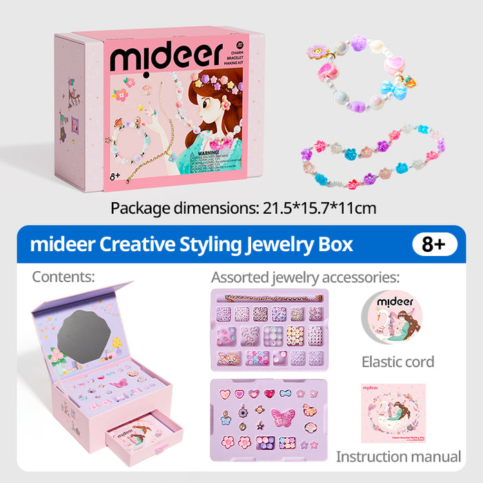 Mideer DIY Bead Jewelry Kit -Musical Jewelry Charm Bracelet Box (Right-angled Box)