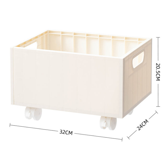 Stackable Movable Storage Box with Wheels – Bookshelf & Organizer for Student Books and Toys, Pulley Design