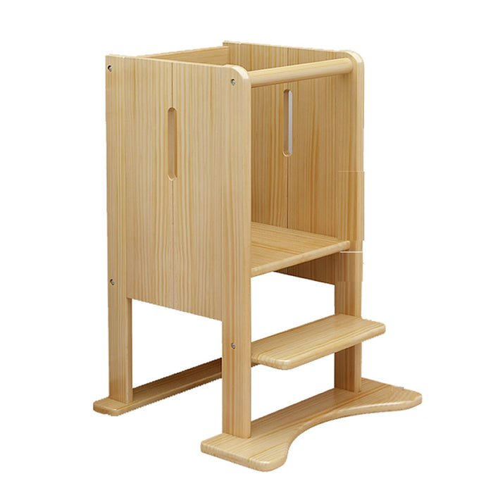 Toodler Step Stool, Foldable or Non Folding Wooden Ladder Montessori Learning Tower Kitchen Helper