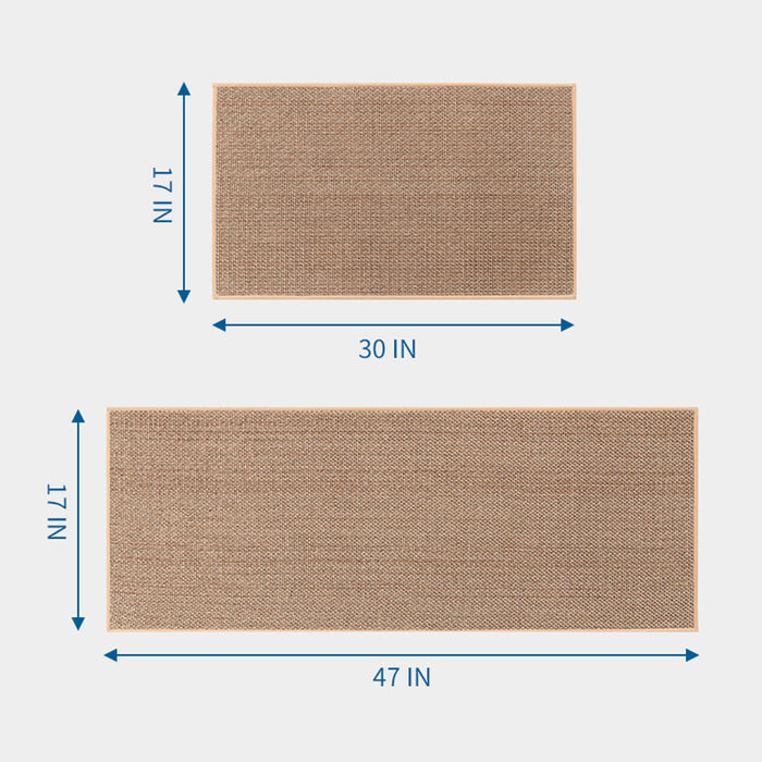 Linen Kitchen Mat Non-Slip Washed Carpet Rubber Backing Natural Twill Kitchen Carpet