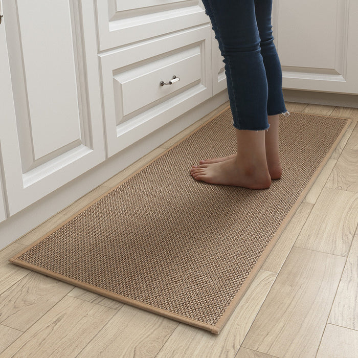 Linen Kitchen Mat Non-Slip Washed Carpet Rubber Backing Natural Twill Kitchen Carpet