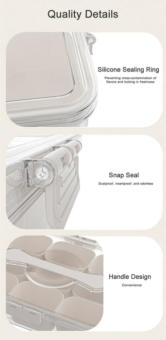 Odor-Proof Fresh-Keeping Box | 4-Grid / 9-Grid | Removable Inner Tray | Fridge Organizer