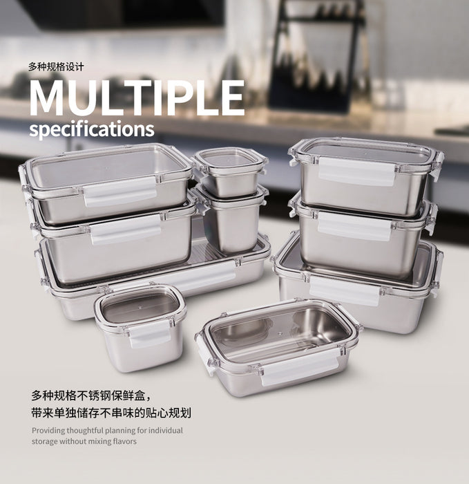[Buy 3 for 15% Off] Premium Stainless Steel Food Storage Containers – Leakproof, Fridge, Microwave & Dishwasher Safe – 4 Sizes