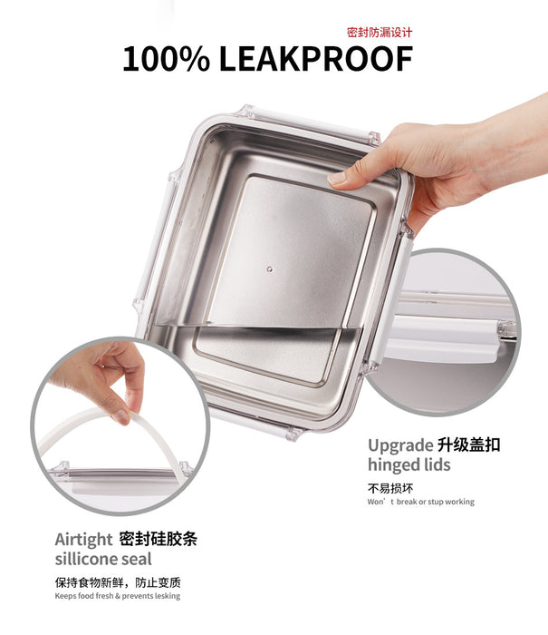 [Buy 3 for 15% Off] Premium Stainless Steel Food Storage Containers – Leakproof, Fridge, Microwave & Dishwasher Safe – 4 Sizes