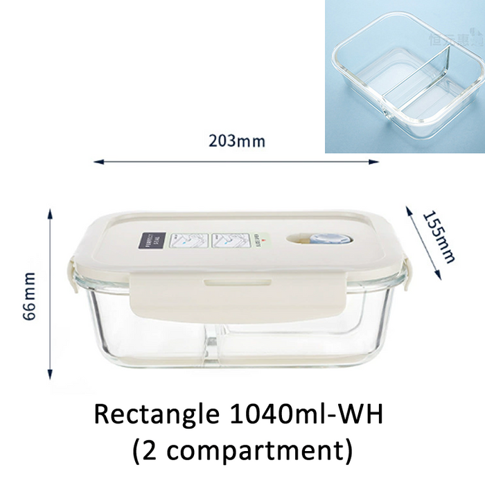 [Buy 6 Get 10% Off] Bento Glass Storage Container Box – Oven, Microwave & Freezer Safe