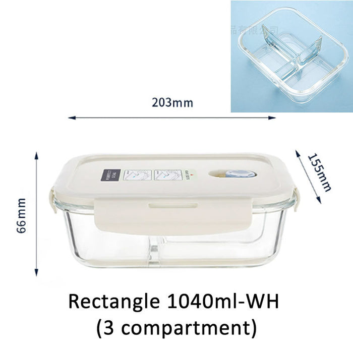 [Buy 4 Get 10% Off] Bento Glass Storage Container Box – Oven, Microwave & Freezer Safe