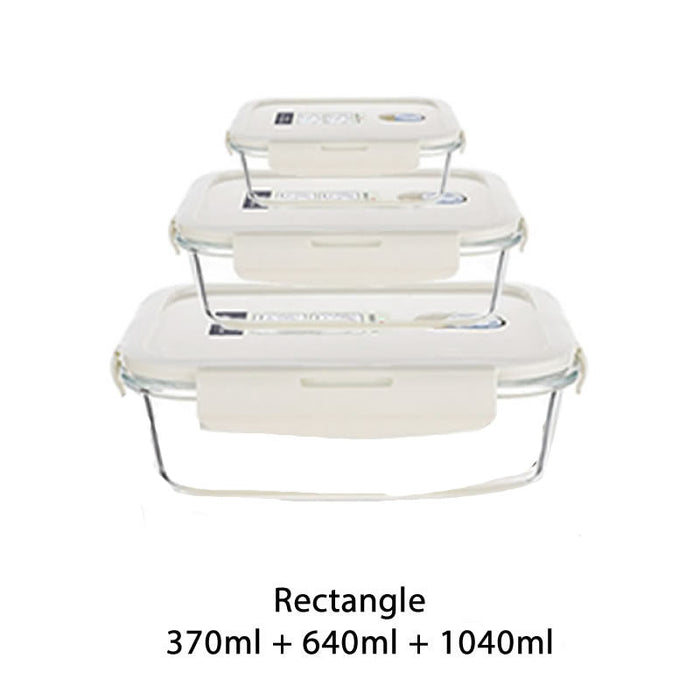 [Buy 4 Get 10% Off] Bento Glass Storage Container Box – Oven, Microwave & Freezer Safe