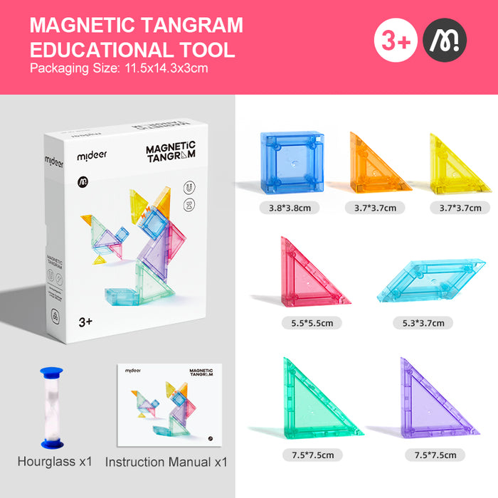 [Buy 4 for 8% off] Mideer Magnetic Tangram Toy Stacking Building Magnet Blocks Available in various size Best Gifts