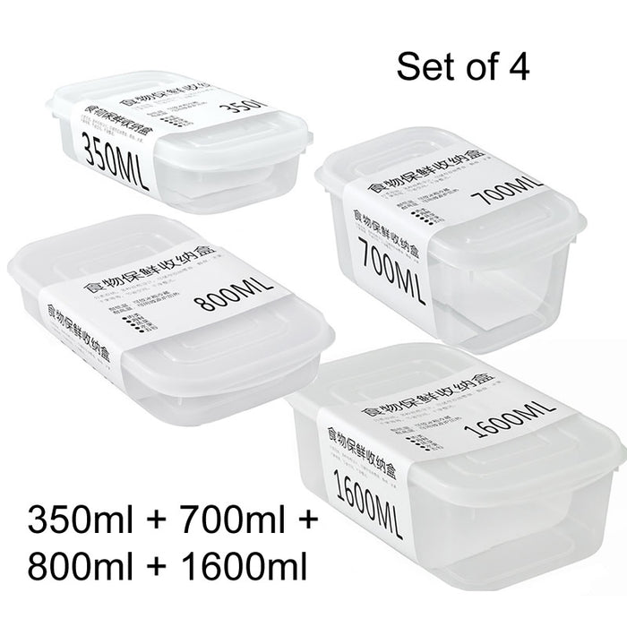 Food Container Storage Box | Microwave & Freezer Safe | Transparent Plastic | 350ML 700ML 800ML 1600ML