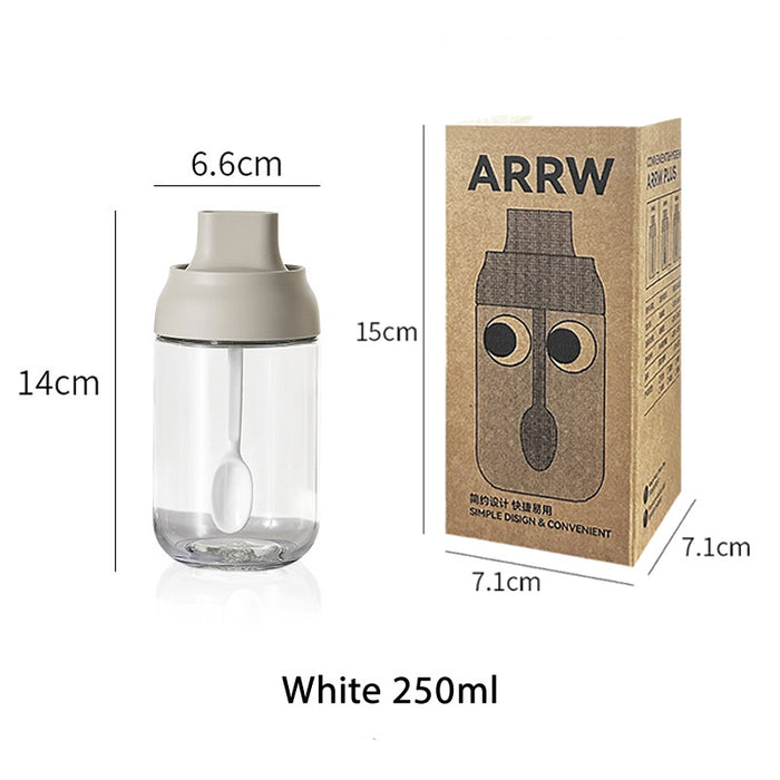 Condiment Bottle | Oil Glass Storage | Kitchen Seasoning Container With Spoon