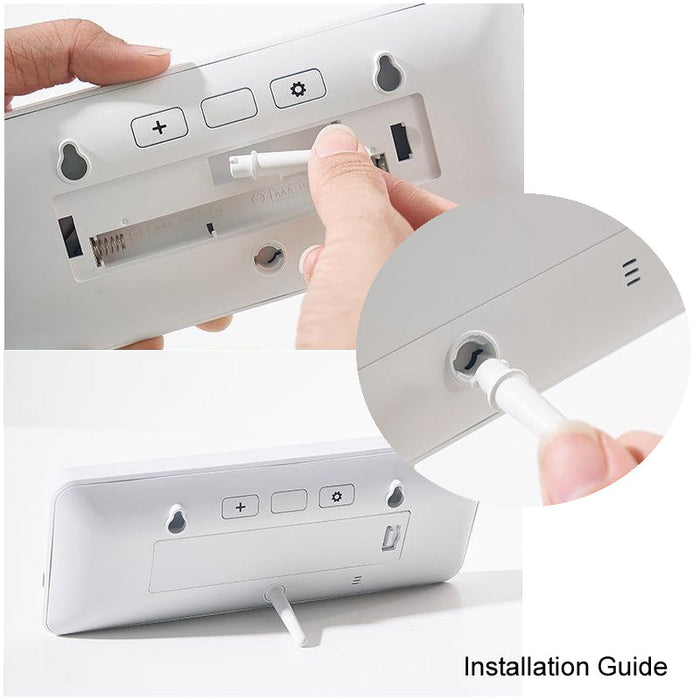 Digital wall Clock Temperature Digital Thermo Hygrometer Display Electronic Clock Simple Modern Large Screen Battery Ops