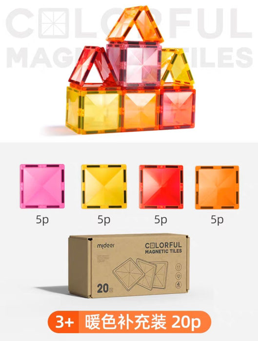 20pcs Square Colorful Building Magnetic Tiles avilable in Cold and Warm colors