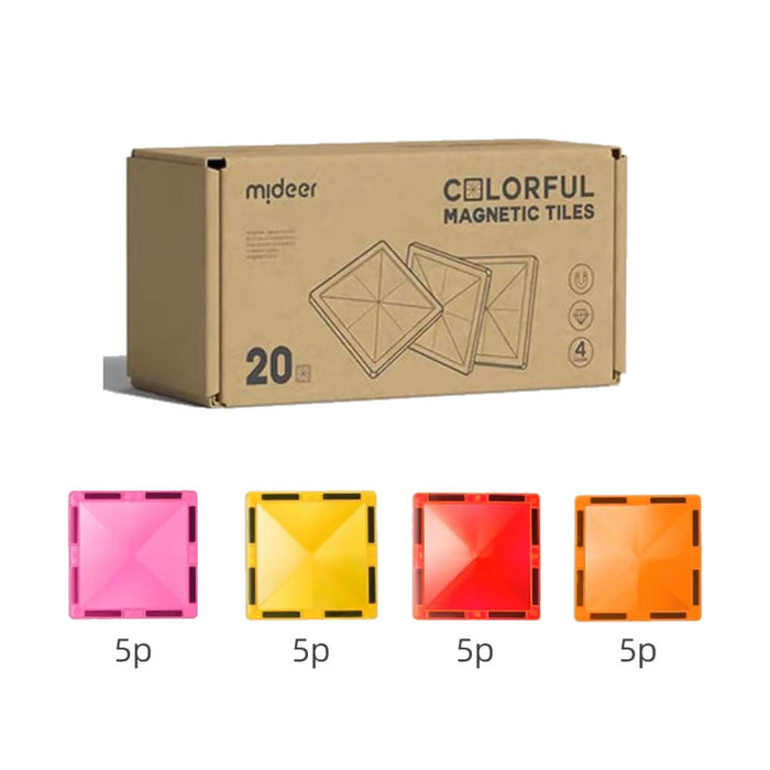 20pcs Square Colorful Building Magnetic Tiles avilable in Cold and Warm colors