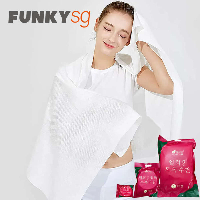 Disposable Compressed Folded Towel Thickened Pure Cotton fast absorption individually packaged for face and bath by Youngtime