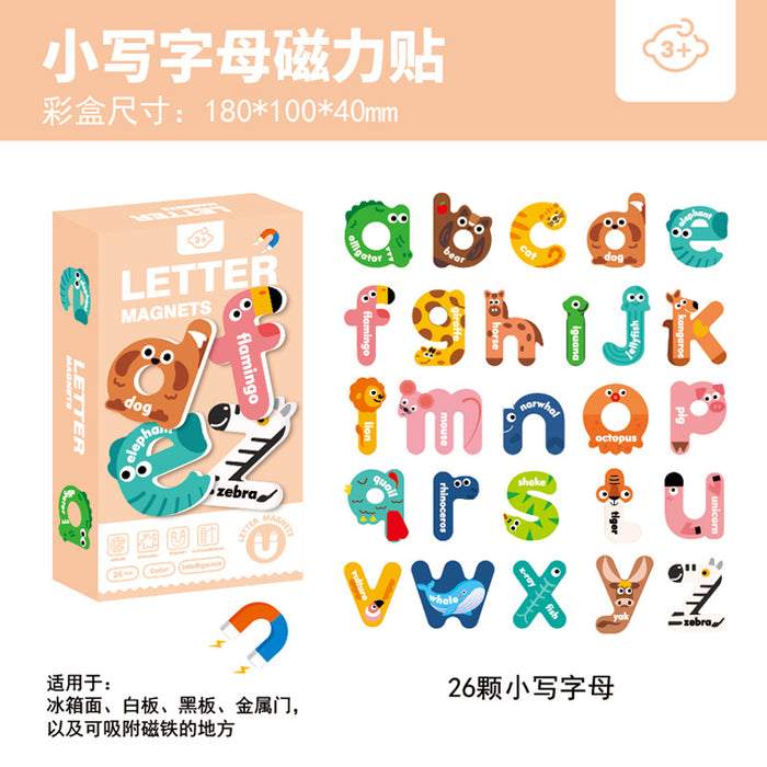 Kids Toys Learning Alphabet ABC Letter Transports Animals Magnetic Fridge Magnet Puzzle