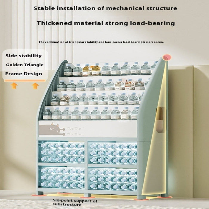 [PREORDER 20 DAYS] Kids Toy Storage Cabinet & Bookshelf | 2-in-1 Organizer | Holds 200 Books | Bins Double as Stool | Playroom Storage