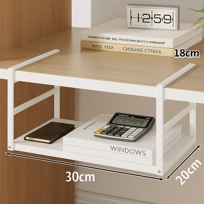 [Buy 3 for 10% Off] Under Desk Hanging Organizer Rack – No Drilling Storage Shelf for Office & Study Table