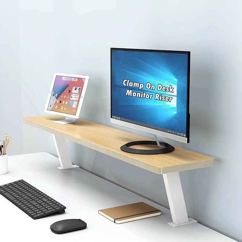 Clamp-On Monitor Riser & Elevated Desk Storage Rack, Floating Desktop ...
