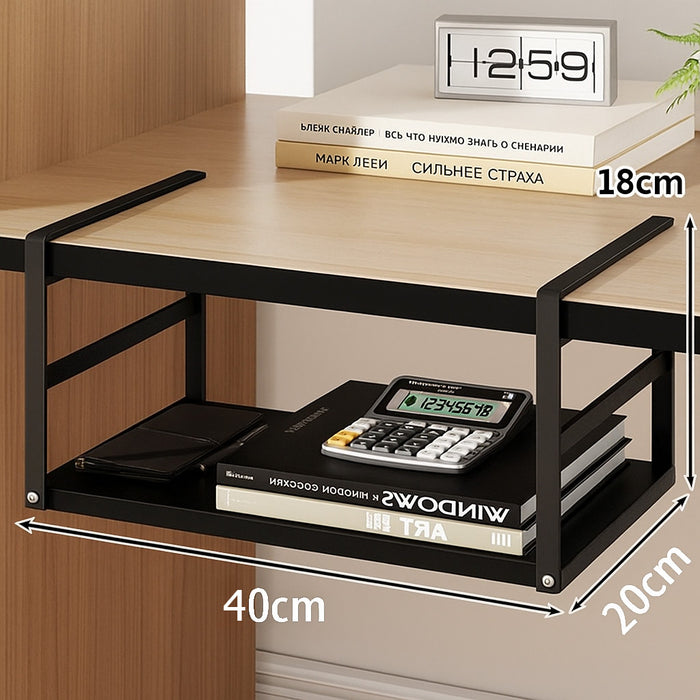 [Buy 3 for 10% Off] Under Desk Hanging Organizer Rack – No Drilling Storage Shelf for Office & Study Table