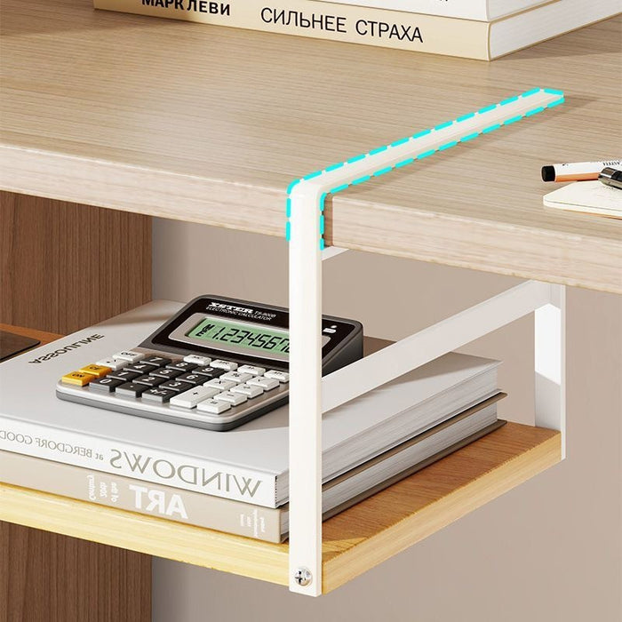 [Buy 3 for 10% Off] Under Desk Hanging Organizer Rack – No Drilling Storage Shelf for Office & Study Table