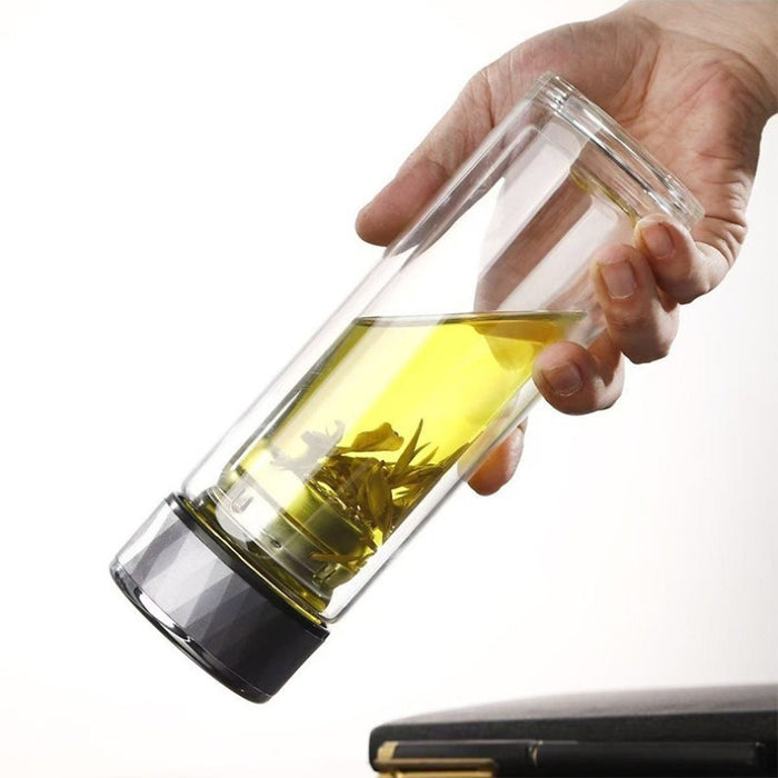 [Buy 6 Get 10% Off] Premium Double Layer Glass Tea Bottle with Infuser 200ml & 350ml