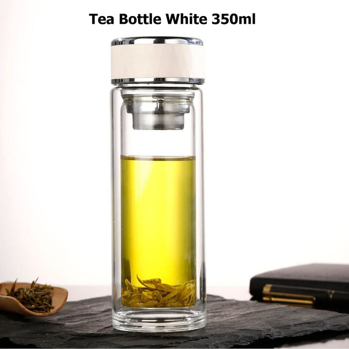 [Buy 6 Get 10% Off] Premium Double Layer Glass Tea Bottle with Infuser 200ml & 350ml