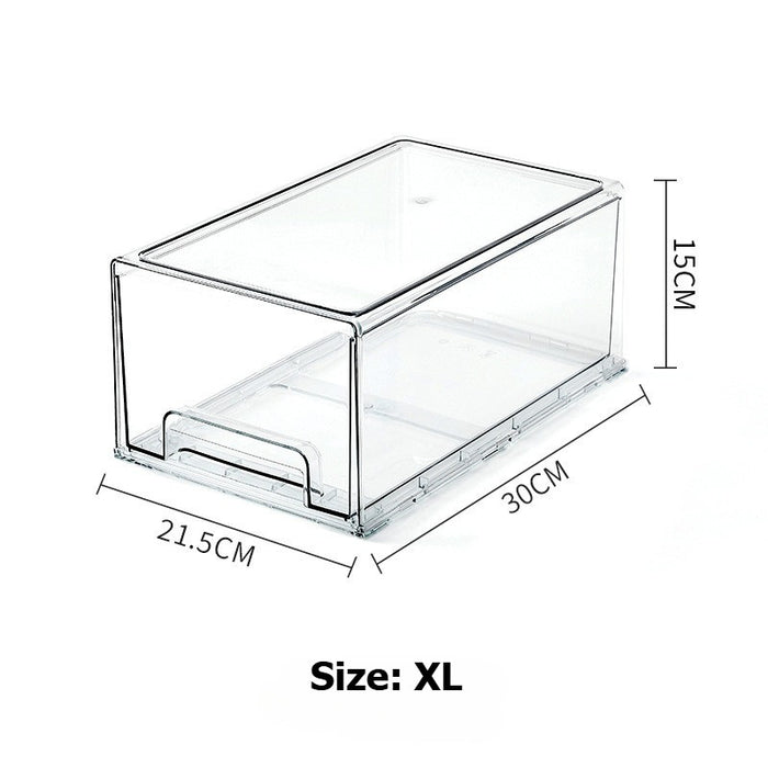 Stackable Transparent Acrylic Organizer with Drawer | Fridge Storage / Facial Mask / Makeup Organizer