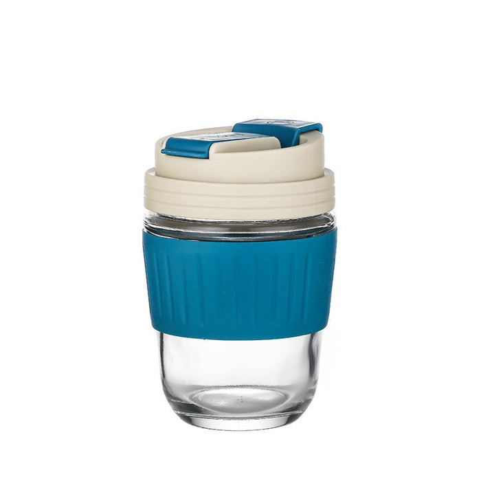 [Buy 6 Get 10% Off] 300ml Aesthetic Glass Coffee Cup with Straw & Silicone Sleeve