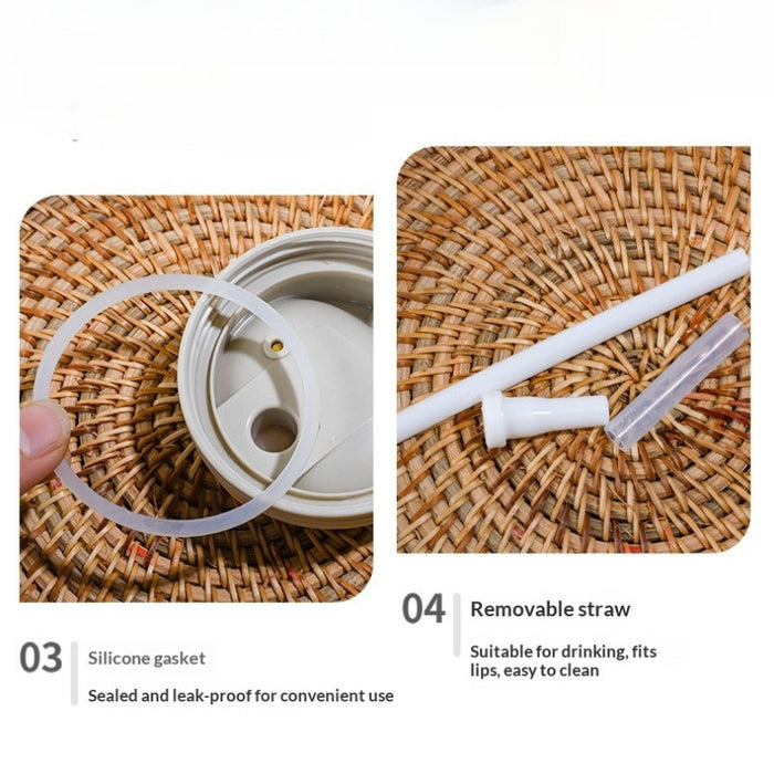 [Buy 6 Get 10% Off] 300ml Aesthetic Glass Coffee Cup with Straw & Silicone Sleeve