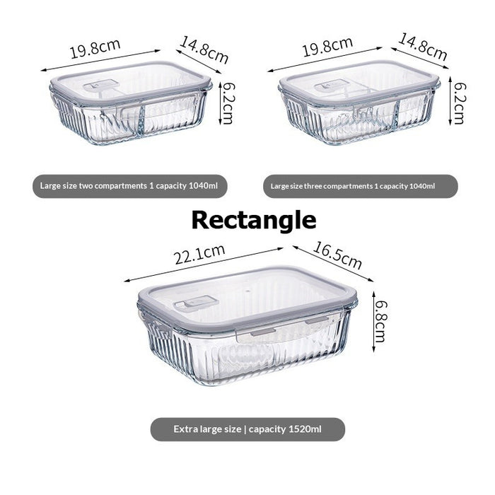 Premium Borosilicate Glass Food Container | Microwave Oven Safe | Refrigerator Freezer Storage