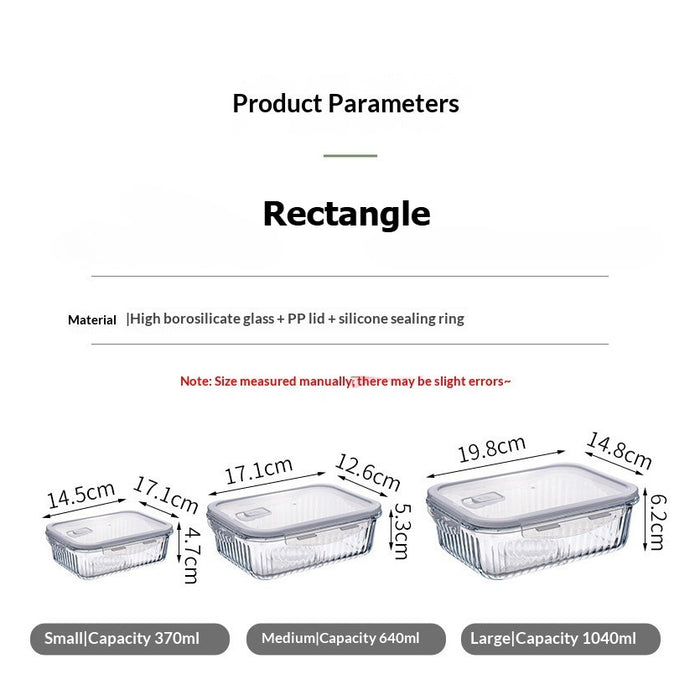 Premium Borosilicate Glass Food Container | Microwave Oven Safe | Refrigerator Freezer Storage