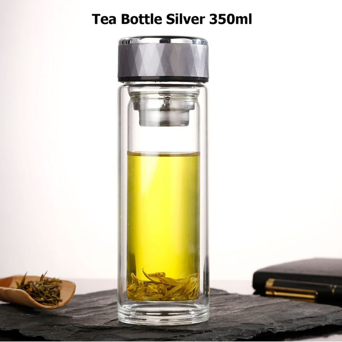 [Buy 6 Get 10% Off] Premium Double Layer Glass Tea Bottle with Infuser 200ml & 350ml