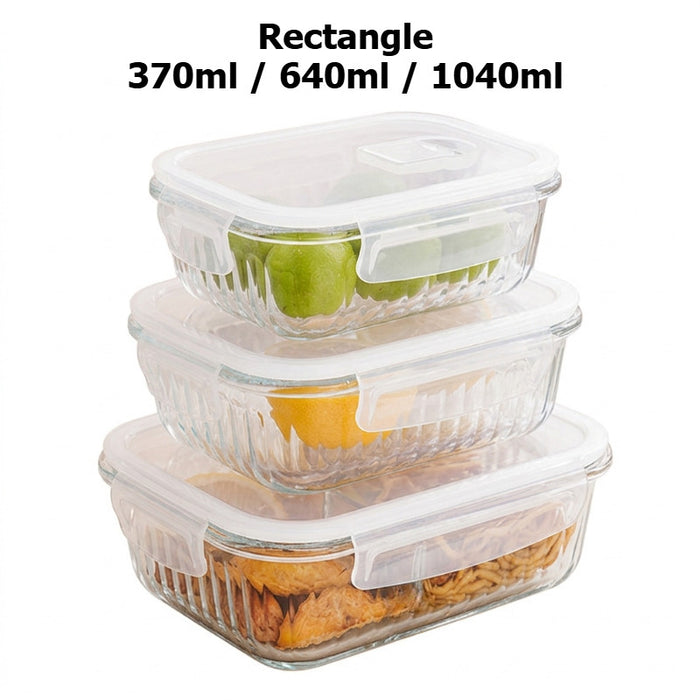 Premium Borosilicate Glass Food Container | Microwave Oven Safe | Refrigerator Freezer Storage