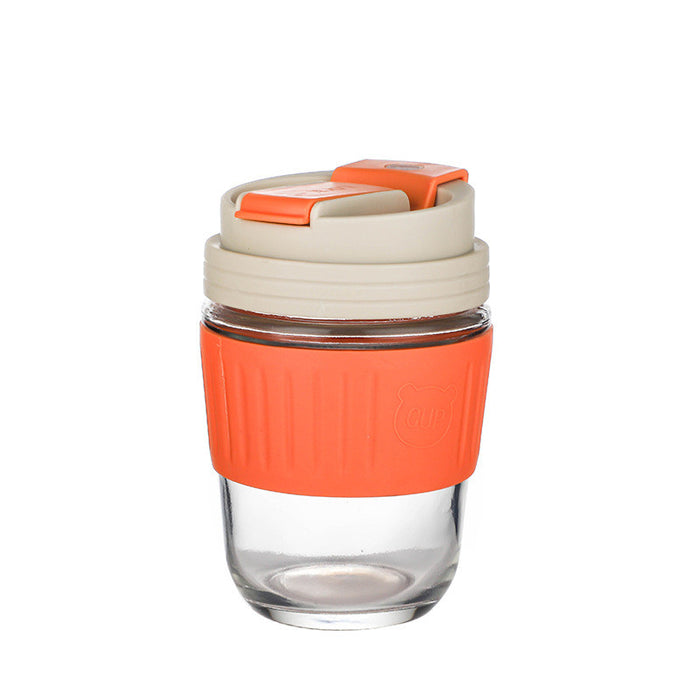 [Buy 6 Get 10% Off] 300ml Aesthetic Glass Coffee Cup with Straw & Silicone Sleeve